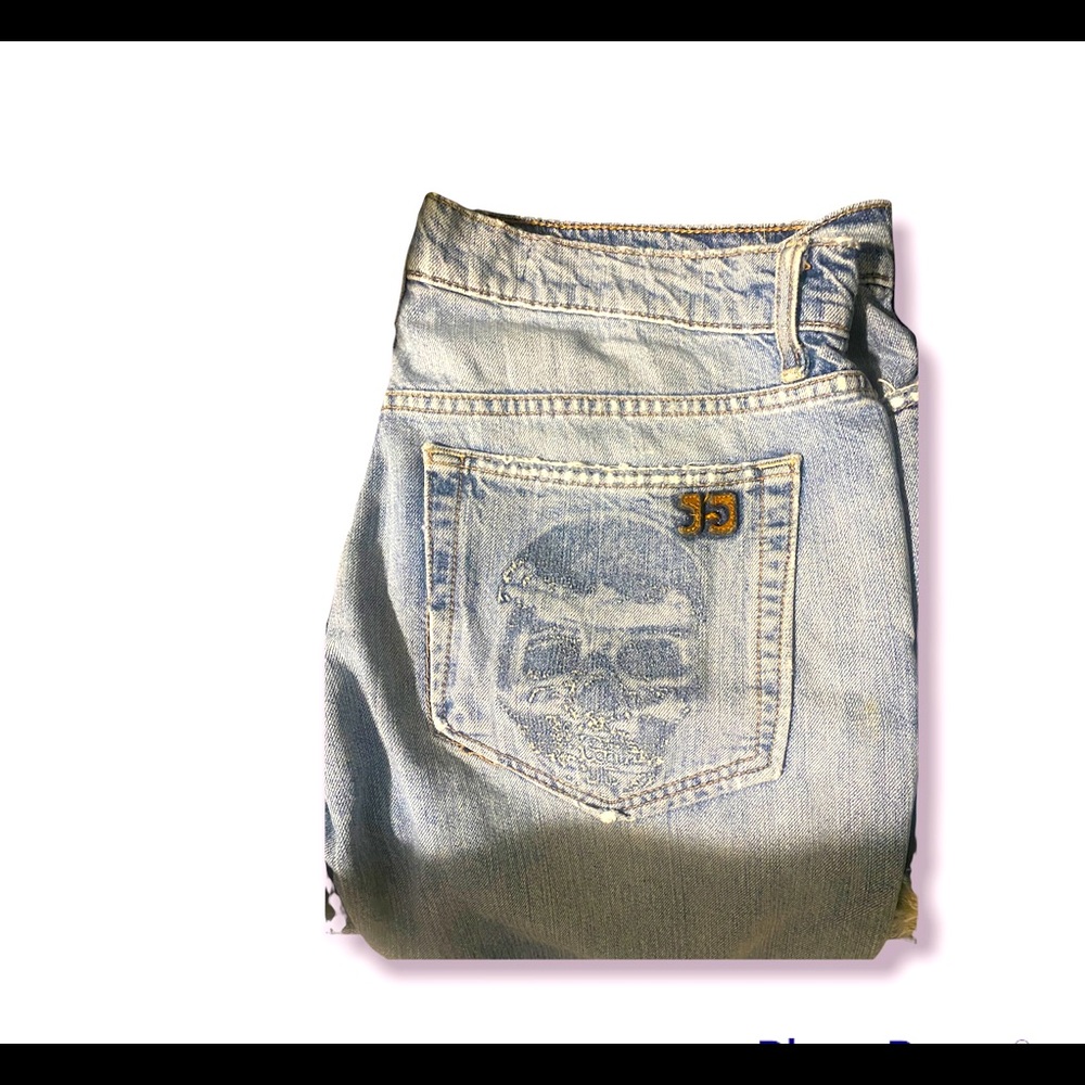Distressed boot cut Joes Jeans.